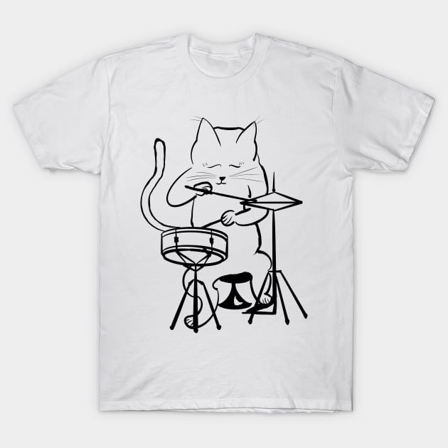 Cat at Tat Tat (Black) T-Shirt by TheCoatesCloset